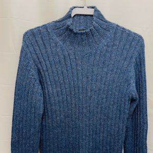 America’s Alpaca Women’s Alpaca Sweater, Sz M, Blue , ribbed w/ mock turtleneck.